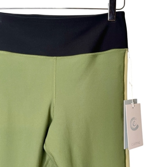 NEW Johnny Was Calme Endurance Mesh Inset Green Bronze Performance Leggings Sz S - Picture 3 of 13